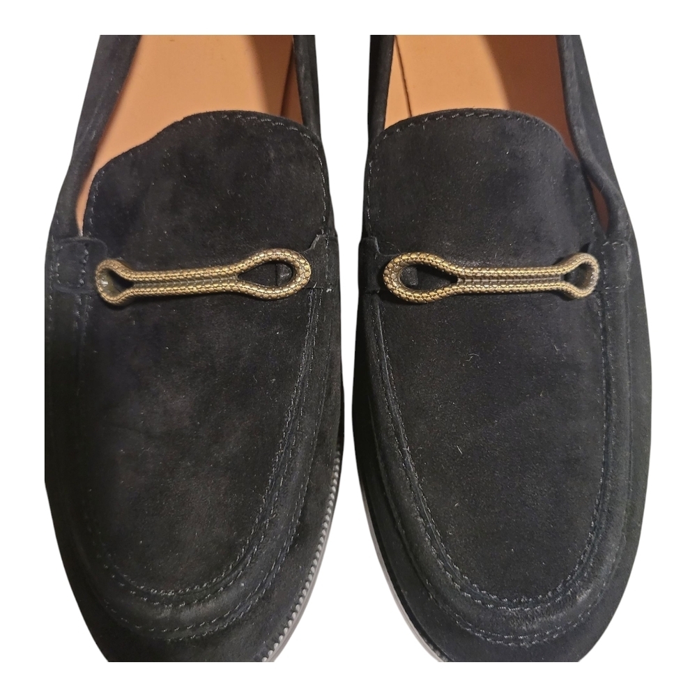 Joie Linita Black and Gold Slip-On Loafers with Textured Fabric Size 9.5 - Picture 8 of 9
